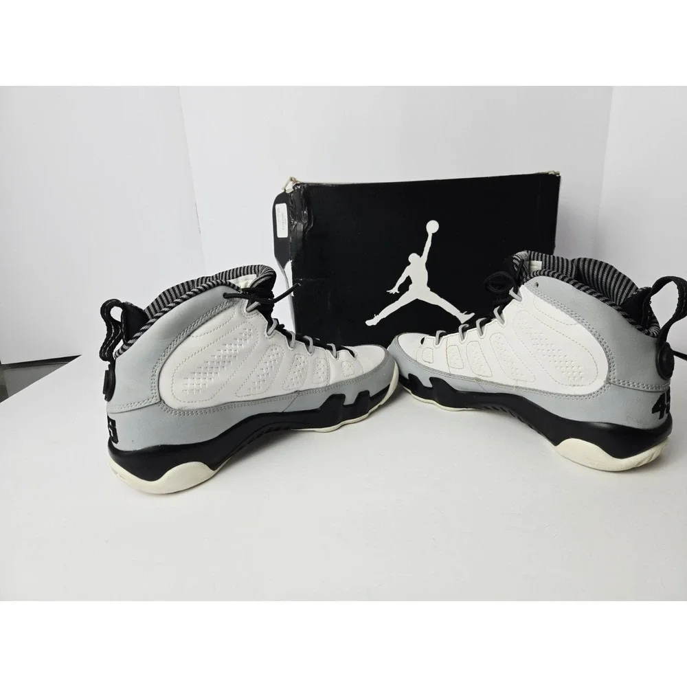 Nike Air Jordan 9 Retro‎ BG white black grey 6.5 youth